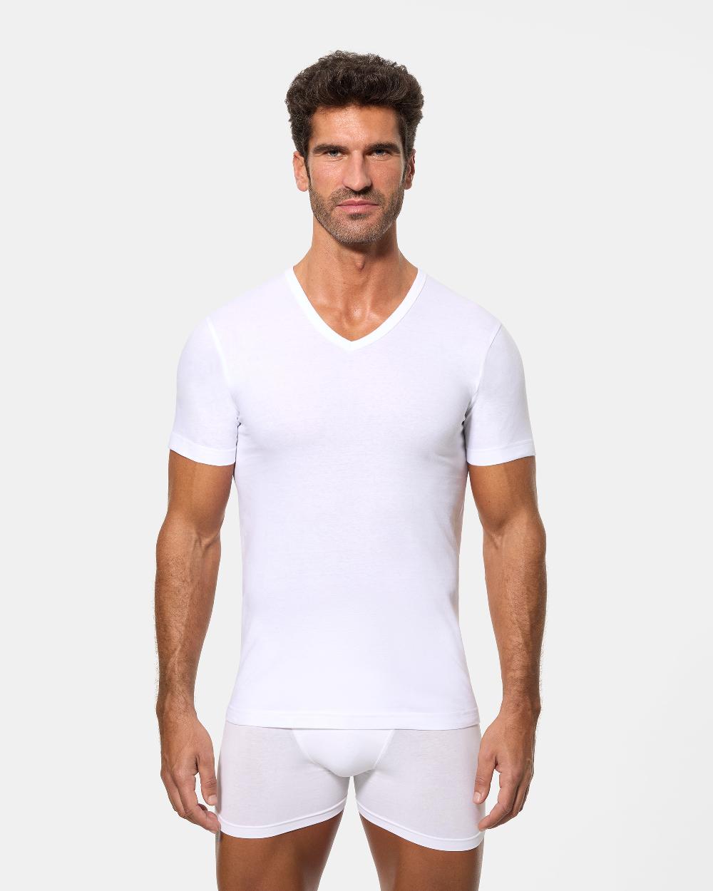 Abanderado Camiseta interior m/c cuello V hombre algodón 100%