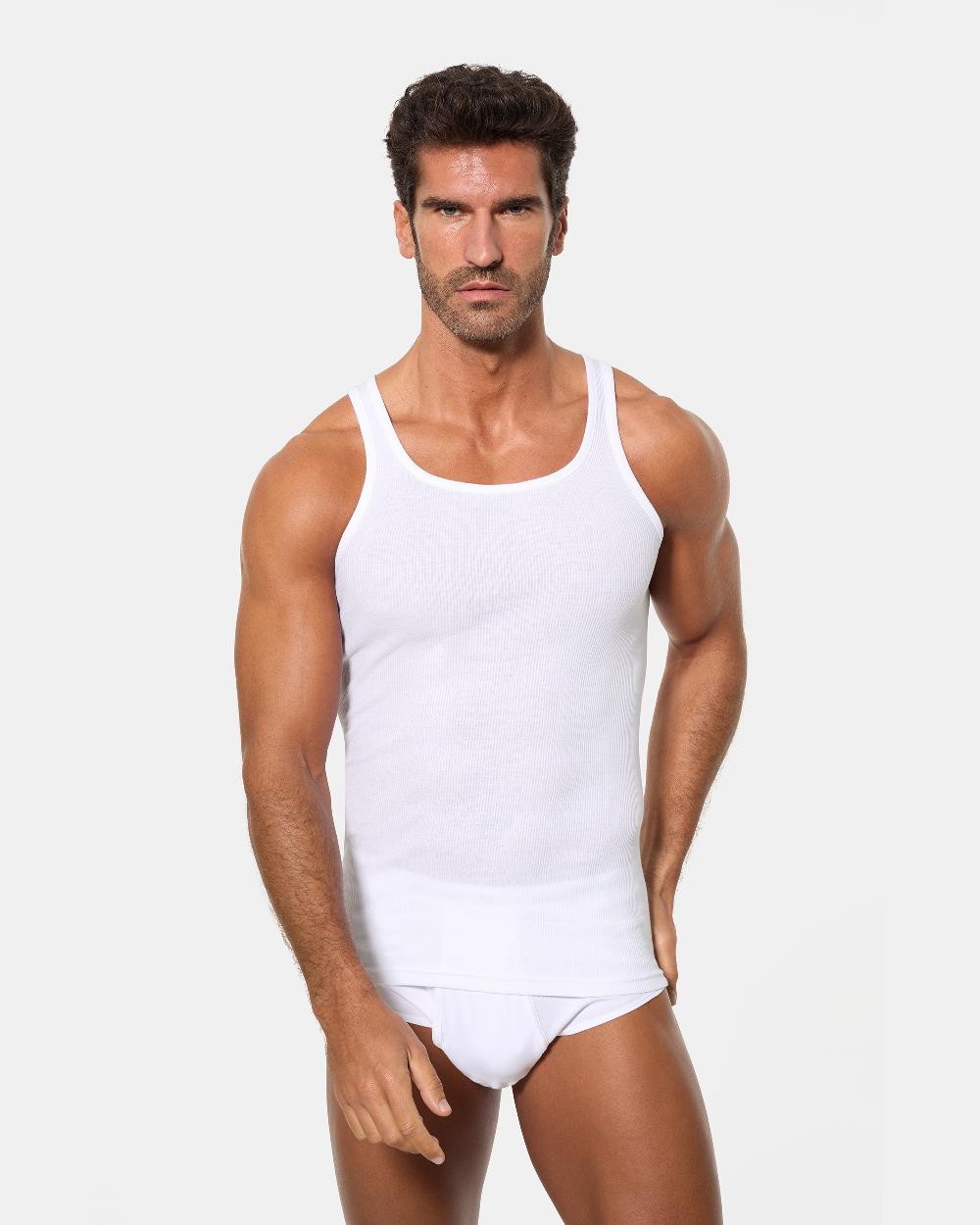 Abanderado Camiseta interior tirantes hombre algodón 100% canalé 2×2