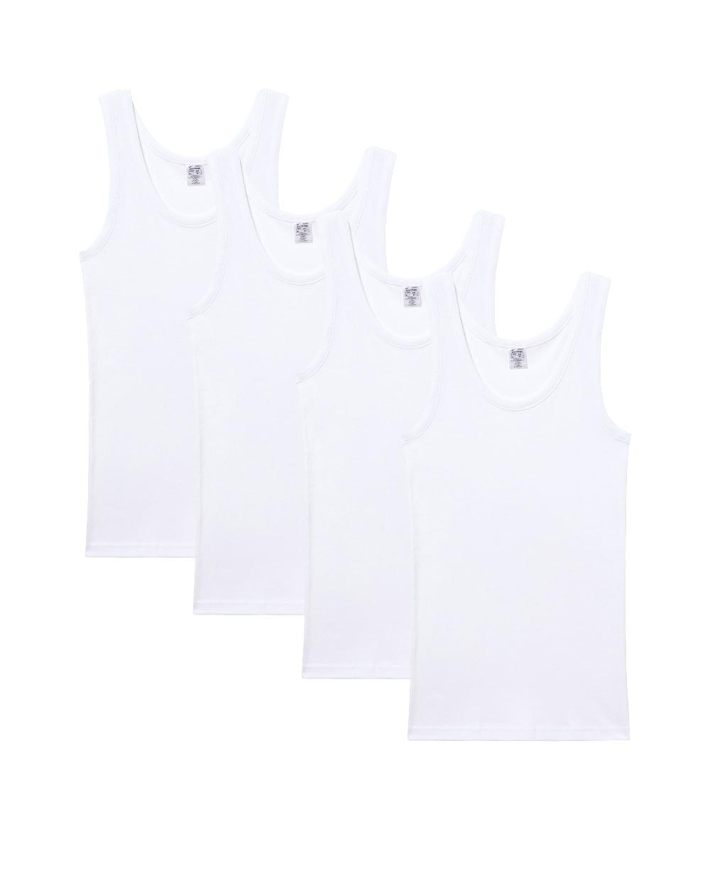 Abanderado Pack de 4 camisetas de tirantes de algodón canalé Abanderado