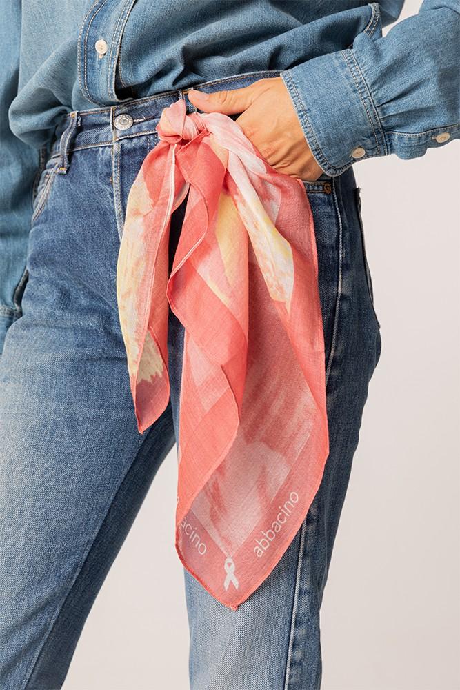 Abbacino Bandana De Seda Rosa A Favor De La AECC