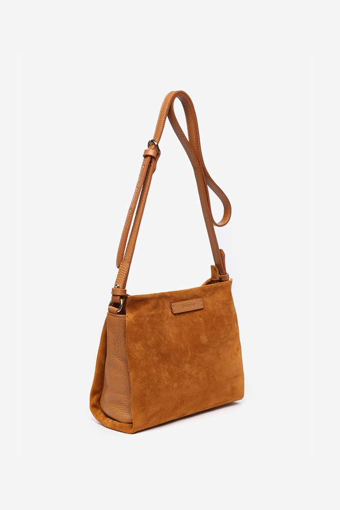 Abbacino Bandolera de ante en cognac