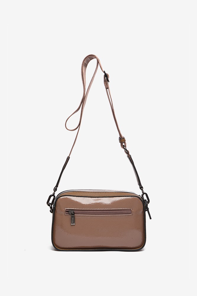 Abbacino Bandolera De Charol En Taupe