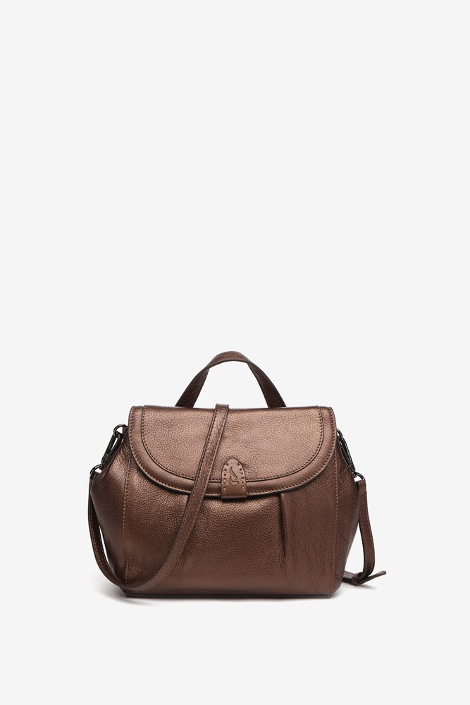 Abbacino Bandolera De Piel En Bronce