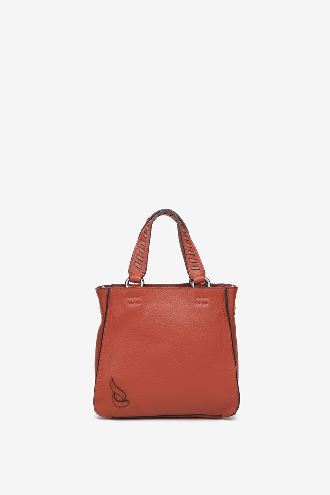 Abbacino Bandolera De Piel En Naranja