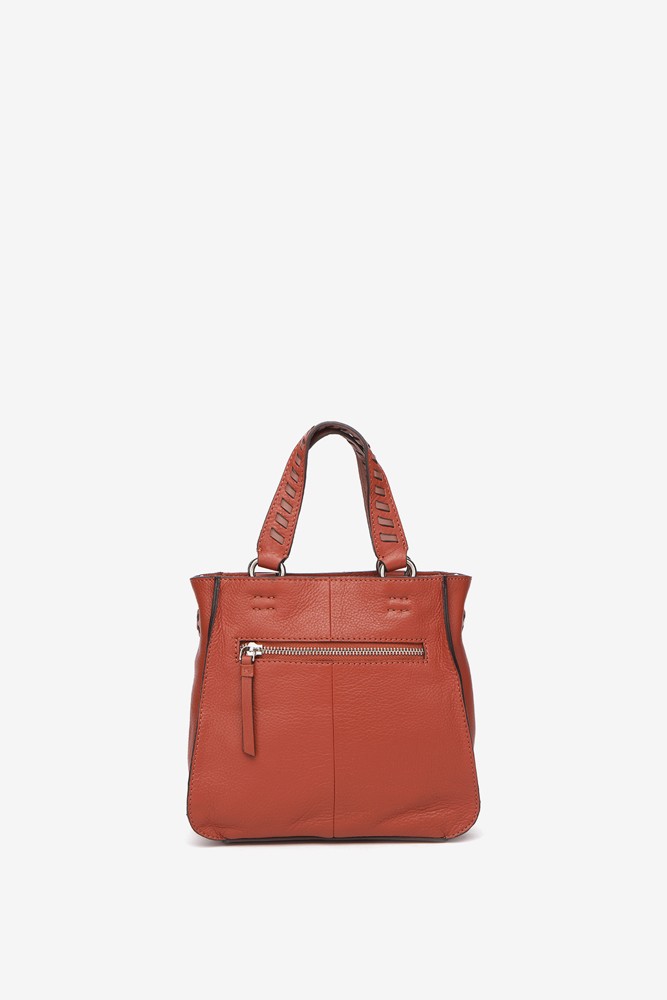 Abbacino Bandolera De Piel En Naranja