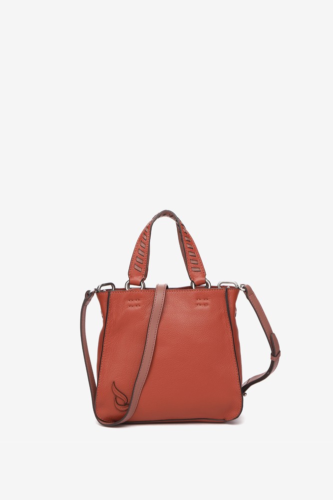 Abbacino Bandolera De Piel En Naranja