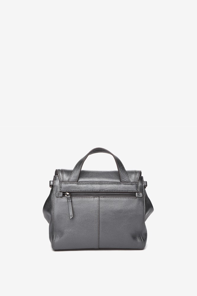 Abbacino Bandolera De Piel En Plateado