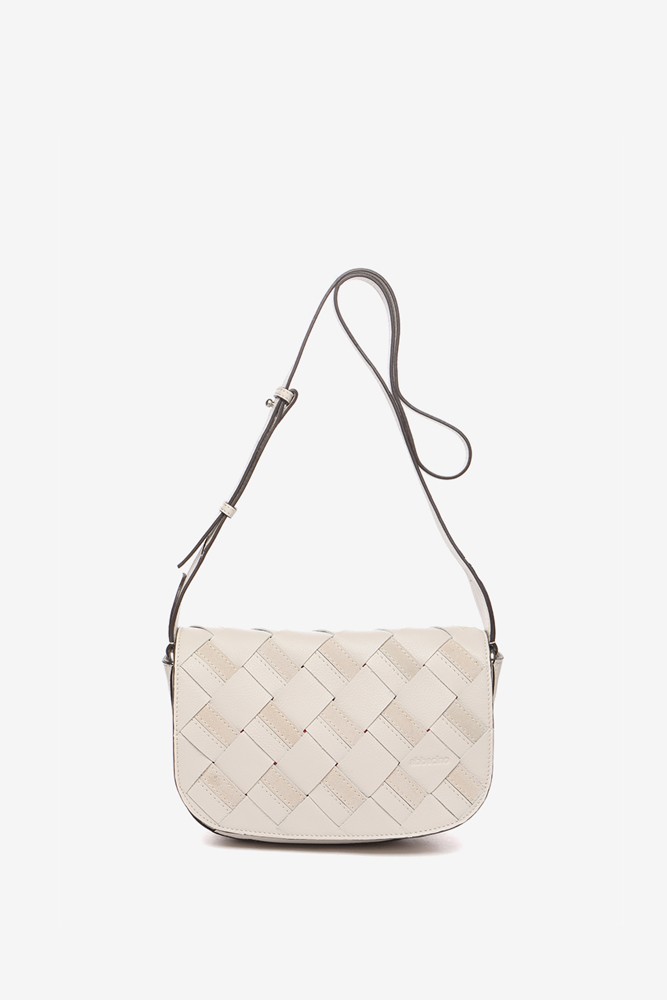 Abbacino Bandolera De Piel Trenzada En Beige