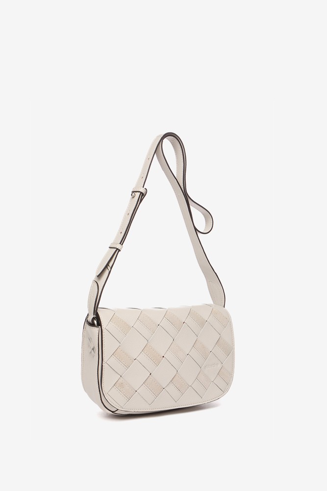 Abbacino Bandolera de piel trenzada en beige