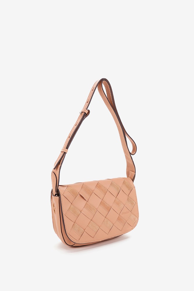 Abbacino Bandolera de piel trenzada en rosa