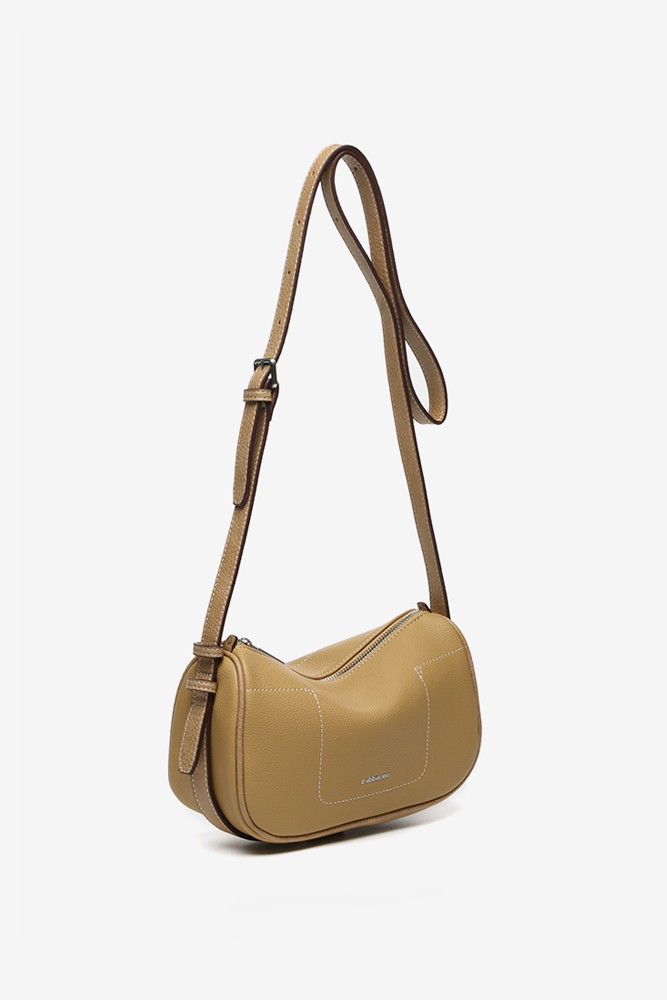 Abbacino Bandolera En Materiales Reciclados Camel