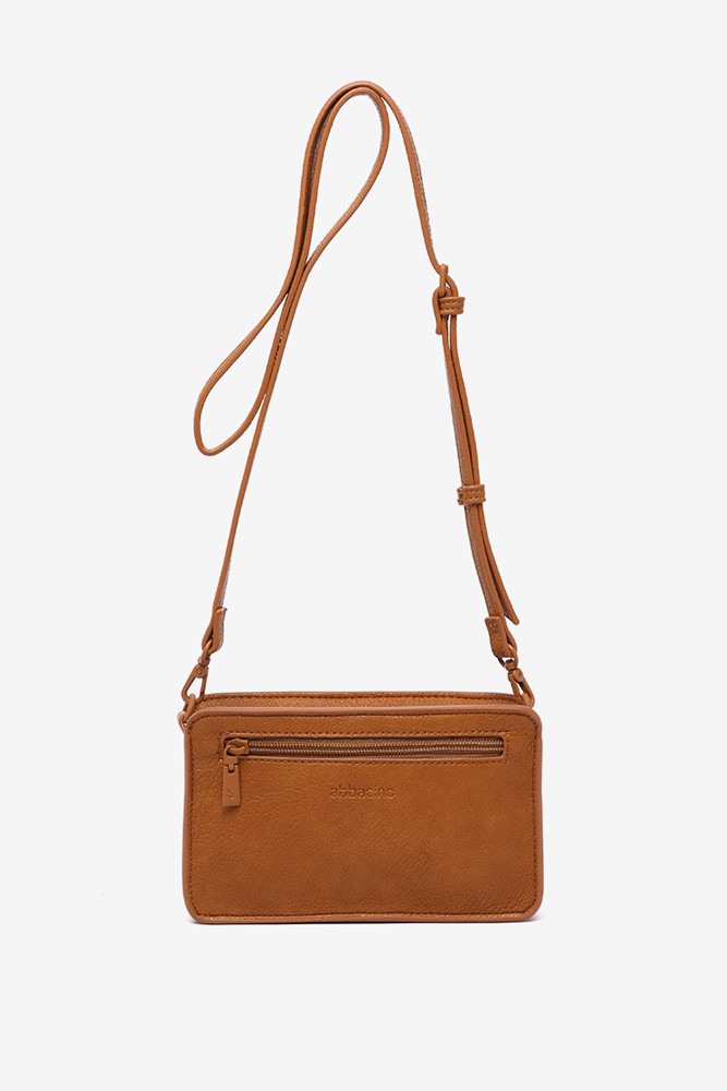 Abbacino Bandolera En Materiales Reciclados Cognac