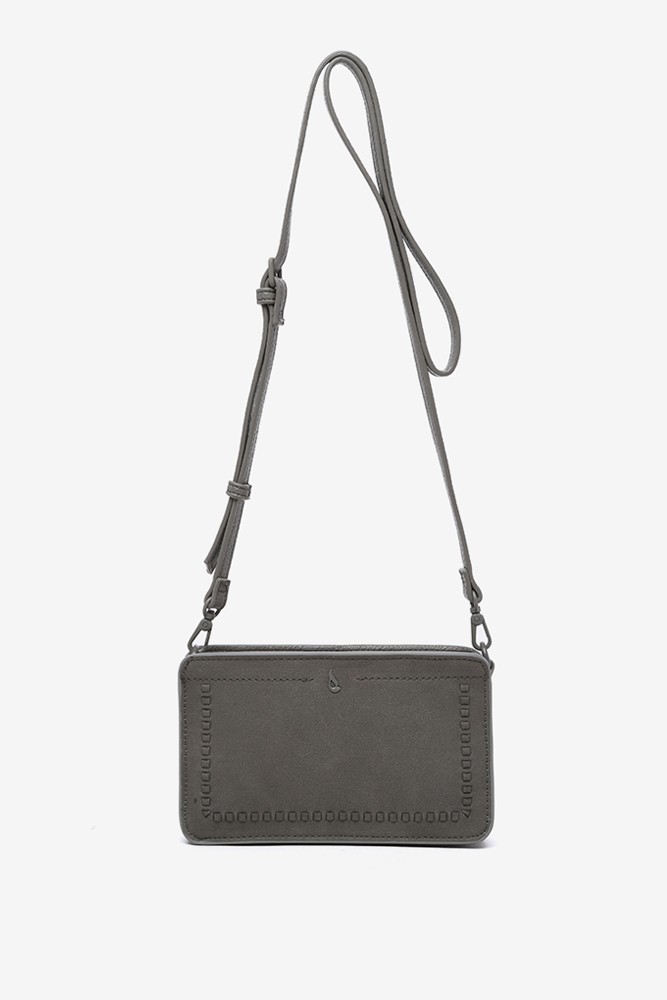 Abbacino Bandolera En Materiales Reciclados Gris