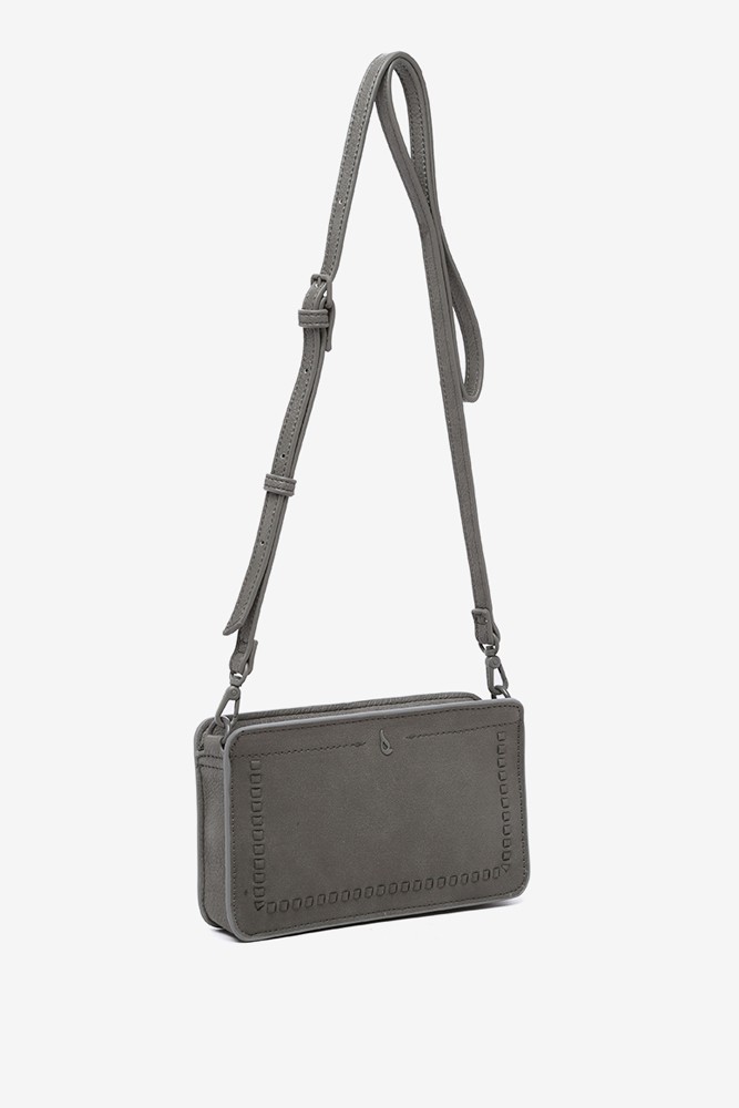 Abbacino Bandolera En Materiales Reciclados Gris