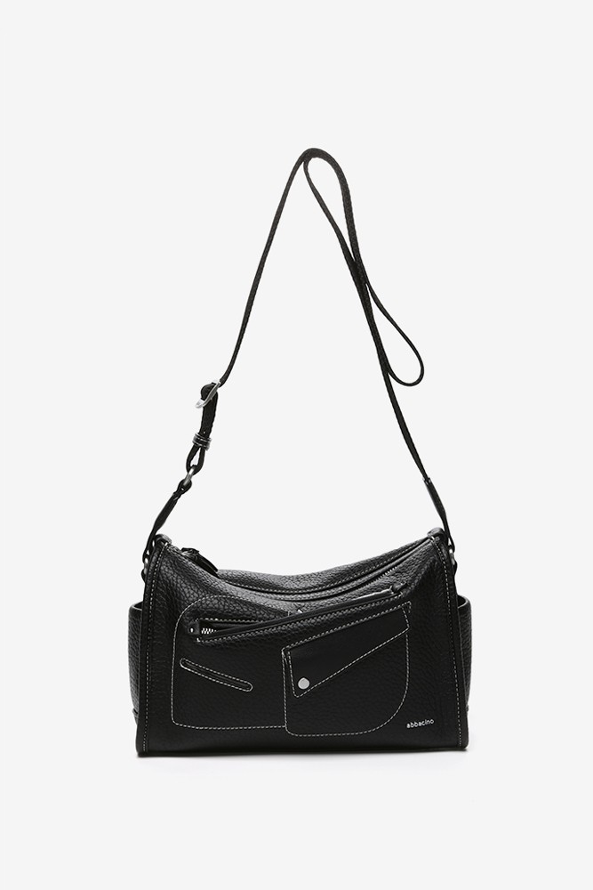 Abbacino Bandolera En Materiales Reciclados Negra