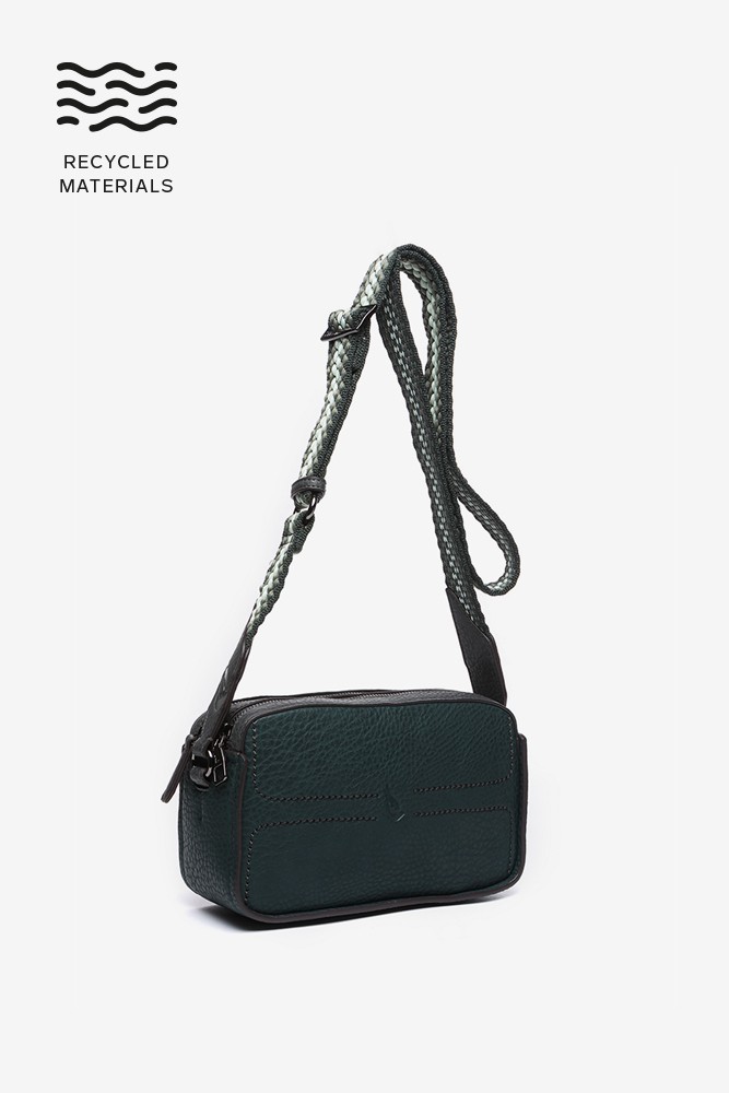 Abbacino Bandolera En Materiales Reciclados Verde