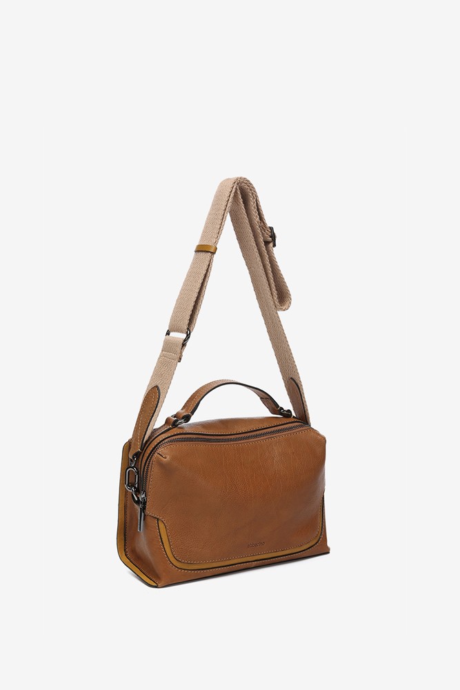 Abbacino Bandolera En Piel Cognac