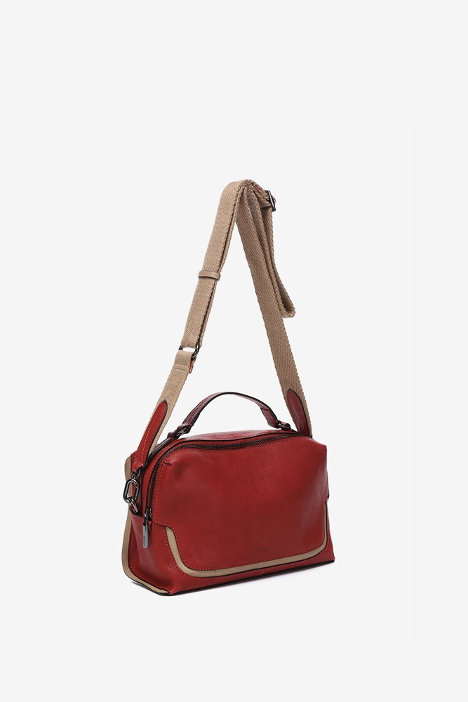 Abbacino Bandolera En Piel Roja