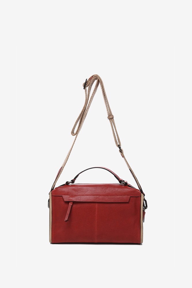 Abbacino Bandolera En Piel Roja