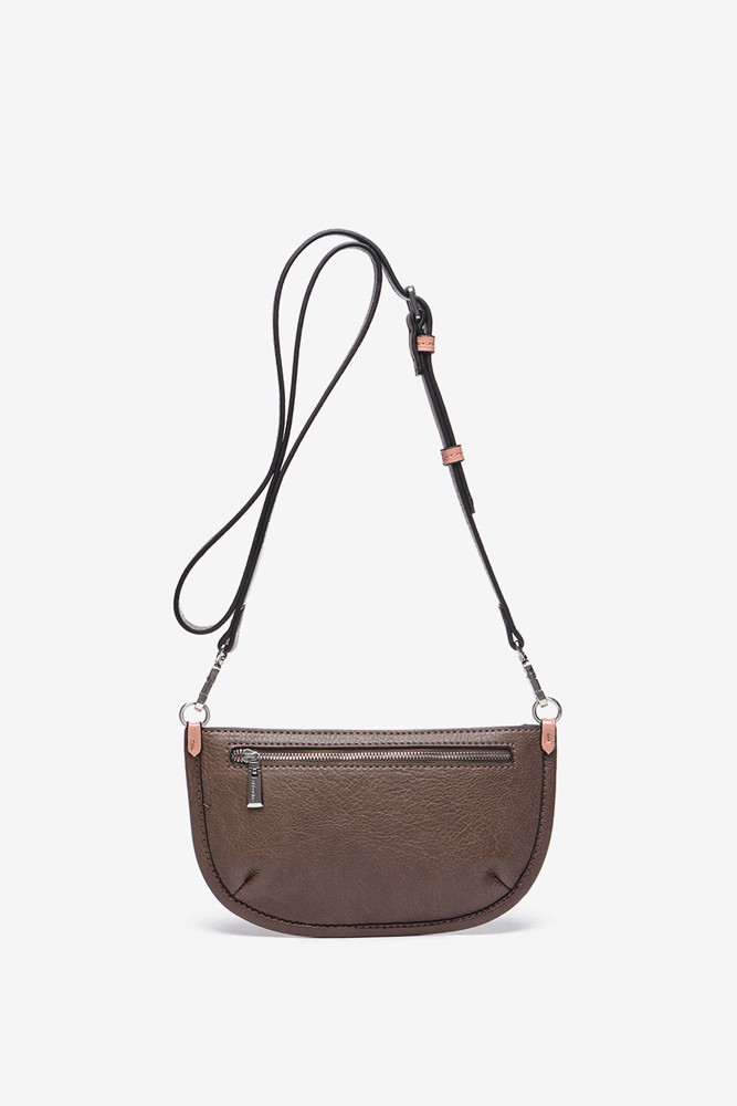 Abbacino Bandolera Media Luna De Tweed En Marrón