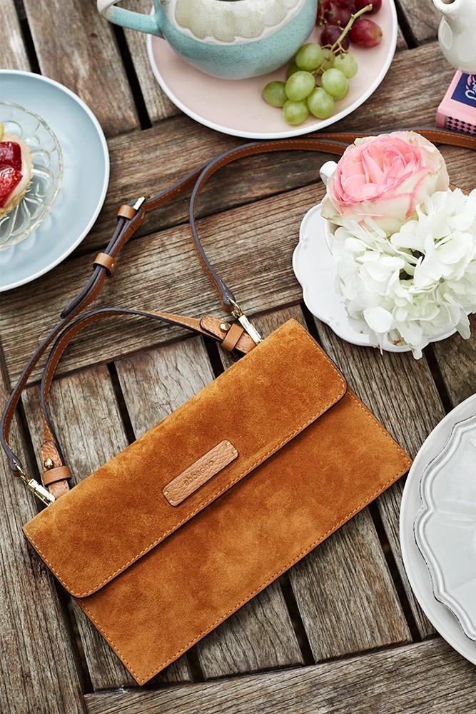 Abbacino Bandolera mini de ante en cognac