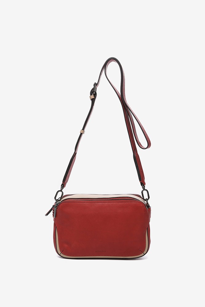 Abbacino Bandolera Mini En Piel Roja