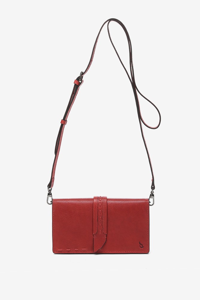 Abbacino Bandolera mini en piel roja