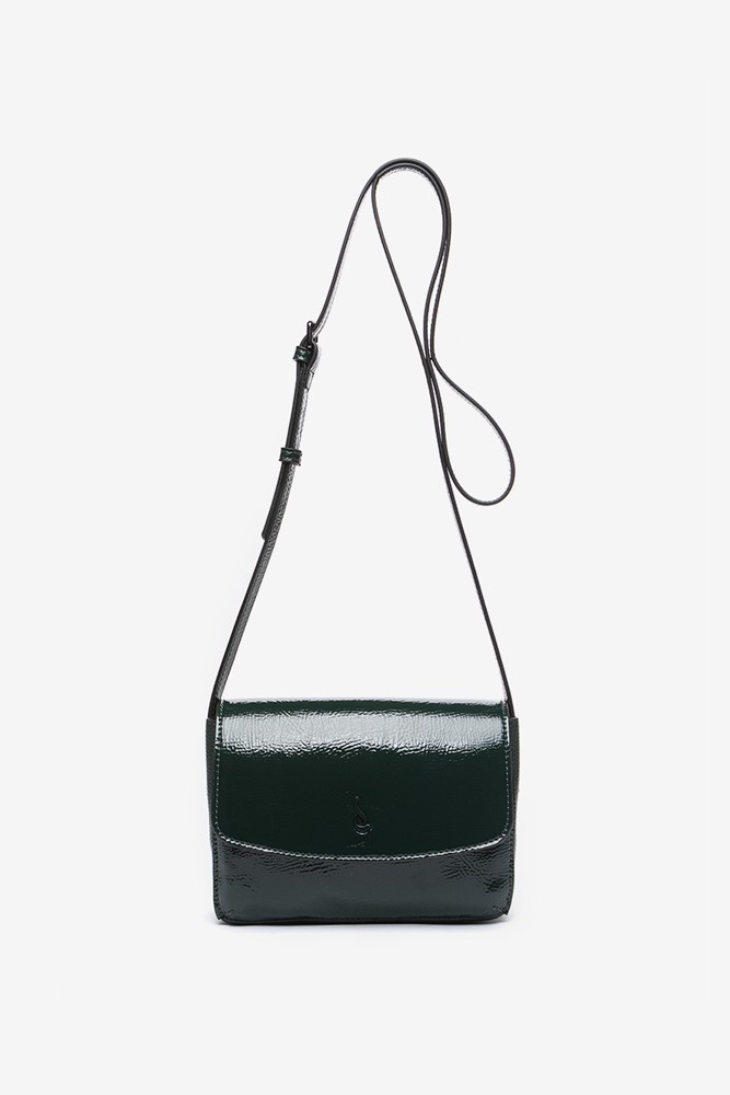 Abbacino Bandolera Pequeña De Charol En Verde