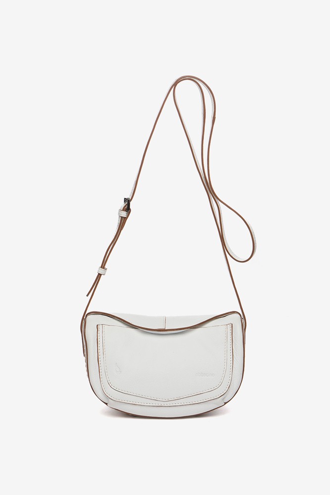 Abbacino Bandolera Pequeña De Piel En Blanco