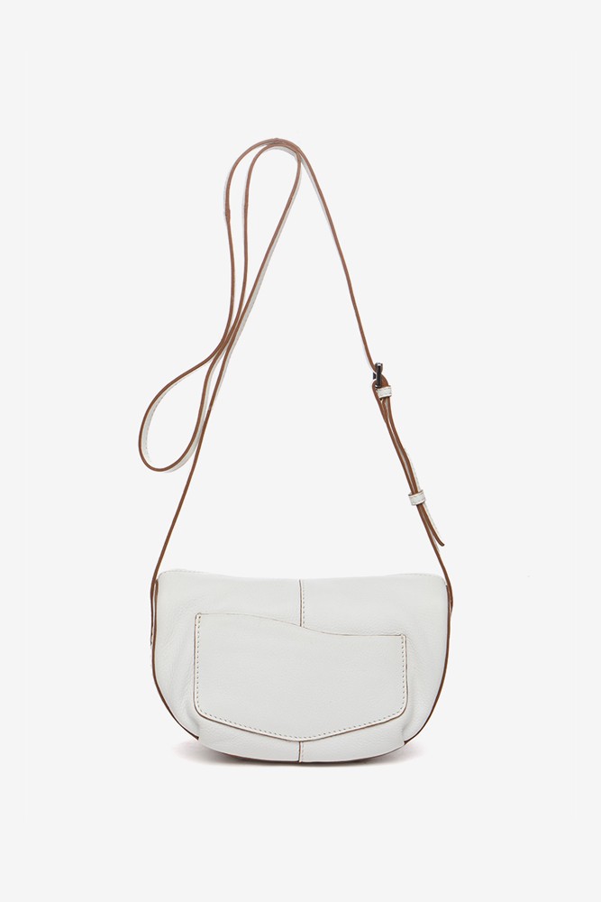 Abbacino Bandolera Pequeña De Piel En Blanco