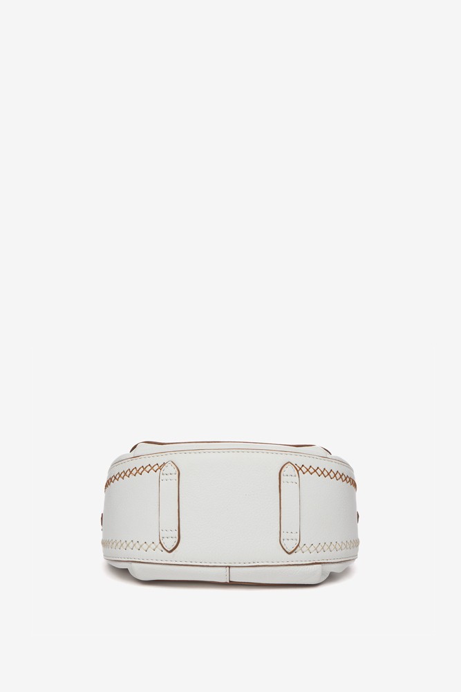 Abbacino Bandolera Pequeña De Piel En Blanco