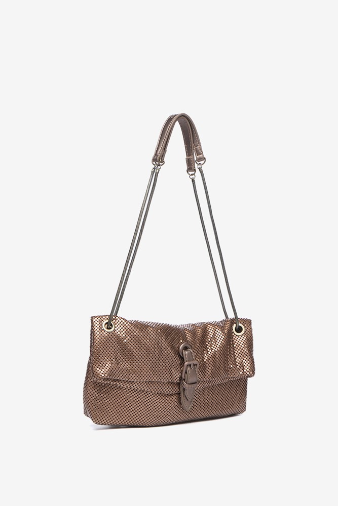 Abbacino Bolso de fiesta en malla metálica bronce