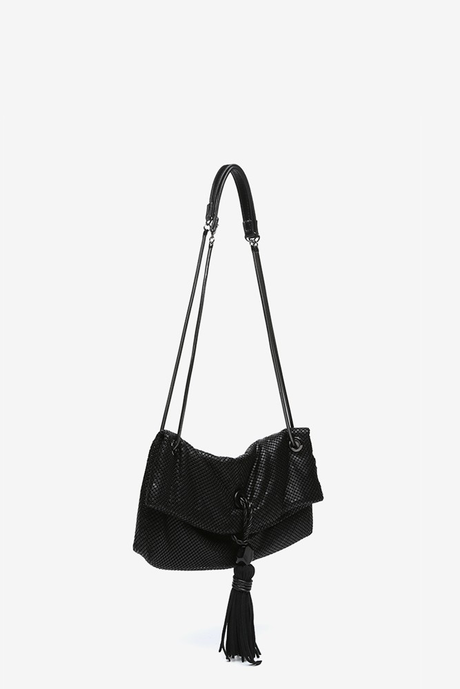 Abbacino Bolso de fiesta en malla metálica negra