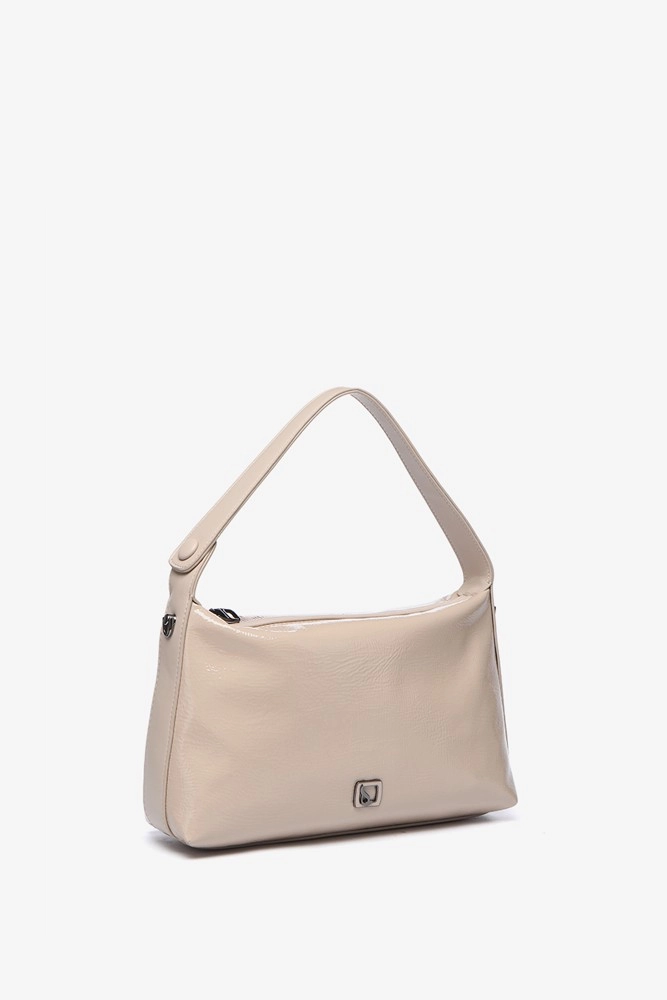 Abbacino Bolso de hombro en charol beige