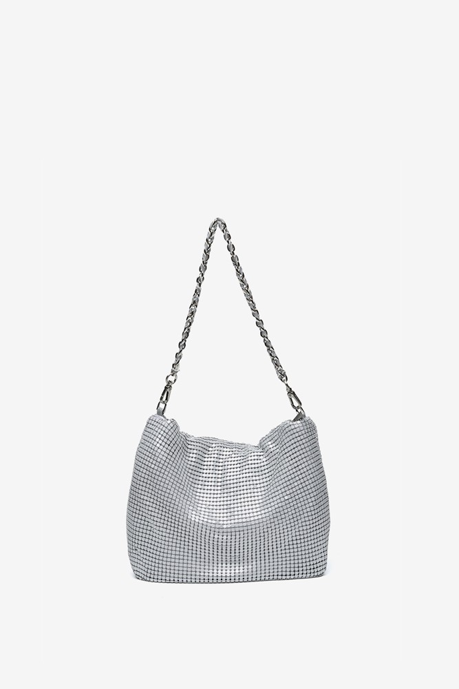 Abbacino Bolso De Hombro En Malla Metálica Blanca