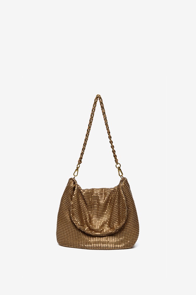 Abbacino Bolso De Hombro En Malla Metálica Dorada