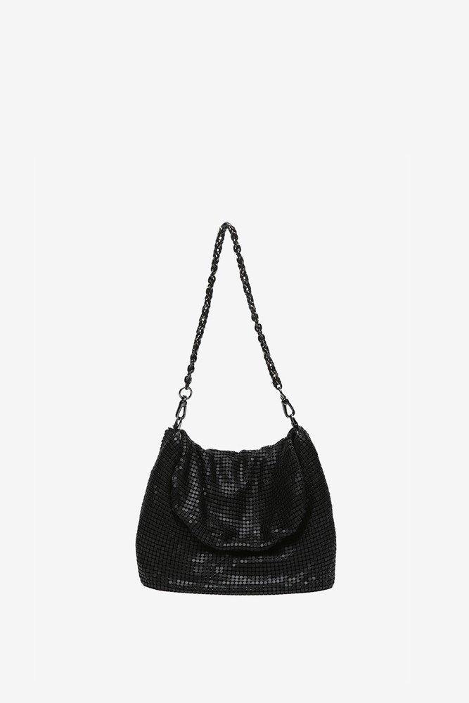 Abbacino Bolso De Hombro En Malla Metálica Negra