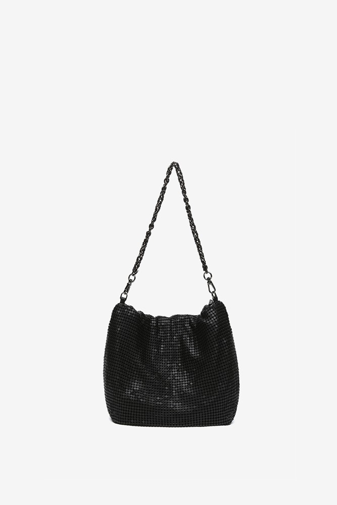 Abbacino Bolso De Hombro En Malla Metálica Negra