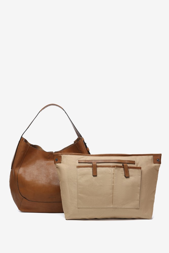 Abbacino Bolso De Hombro En Piel Cognac