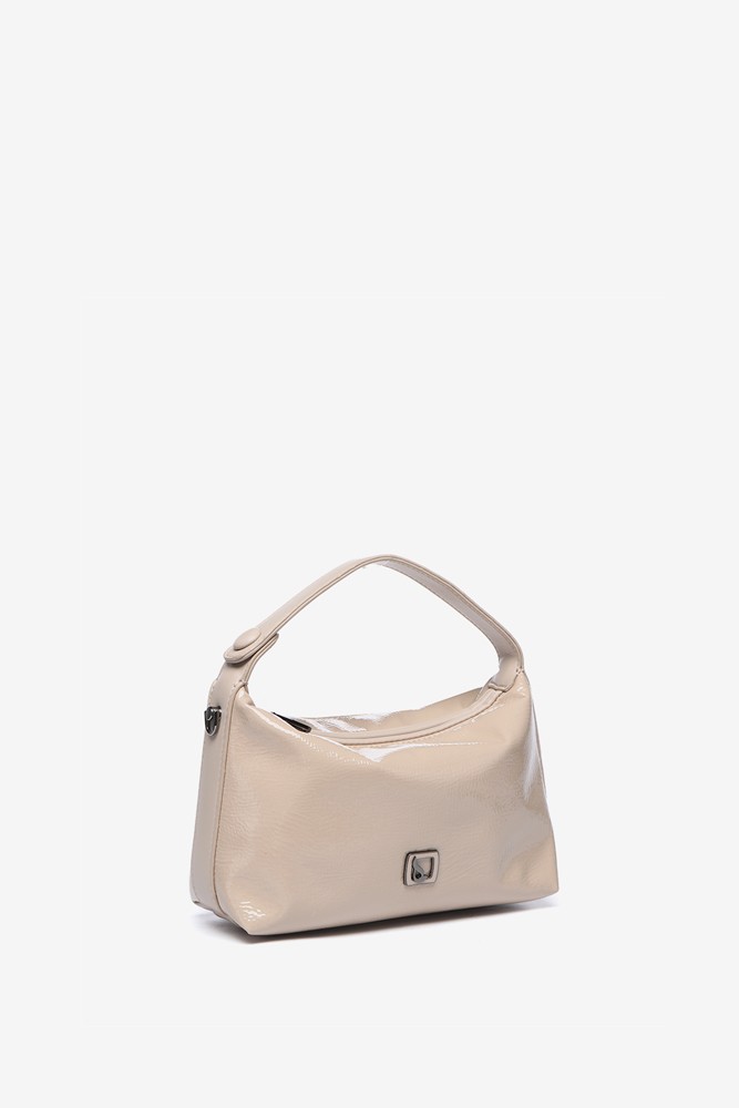 Abbacino Bolso de hombro pequeño en charol beige