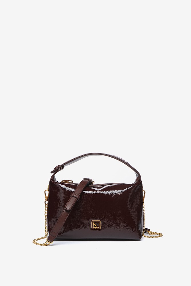 Abbacino Bolso De Hombro Pequeño En Charol Burdeos