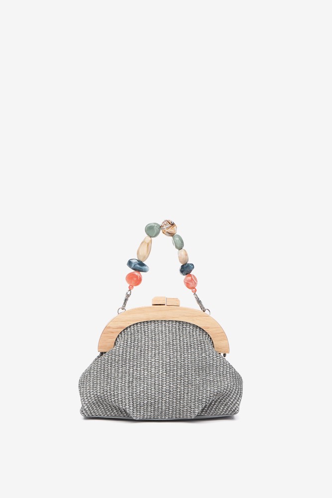 Abbacino Bolso De Mano Con Pedreria En Gris