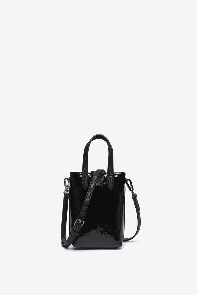 Abbacino Bolso De Mano De Charol En Negro