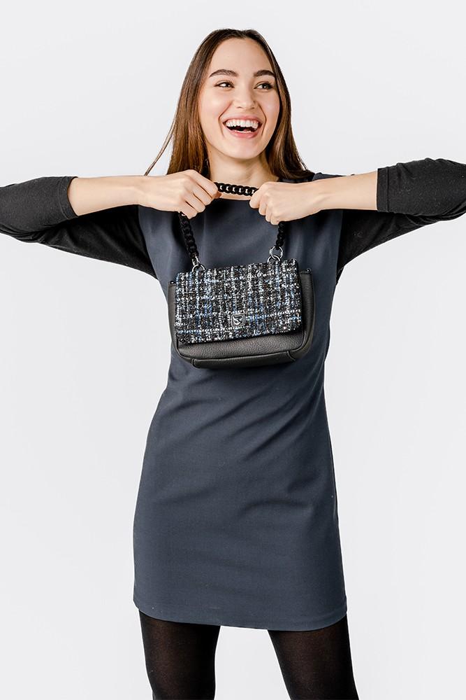 Abbacino Bolso De Mano De Fiesta En Tweed Negro