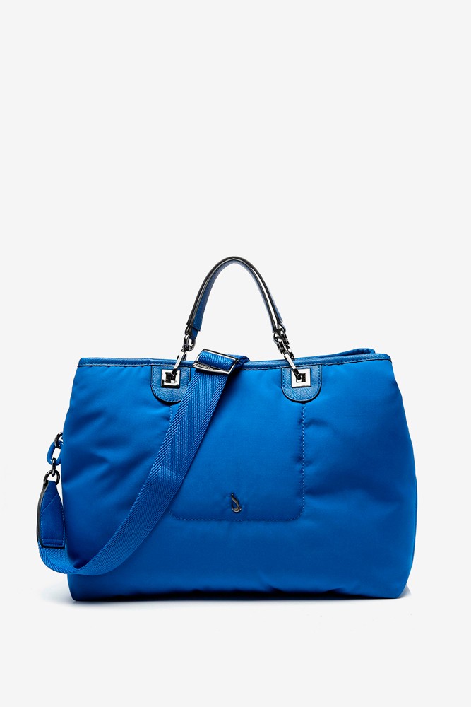 Abbacino Bolso De Mano Grande De Nylon En Azul