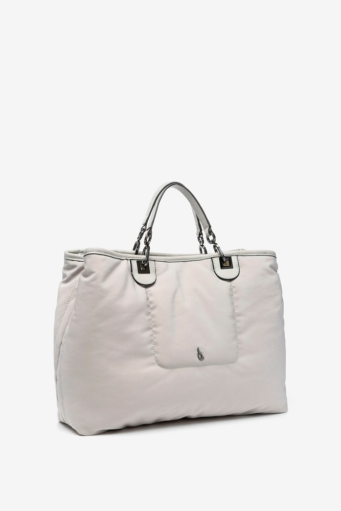 Abbacino Bolso De Mano Grande De Nylon En Beige