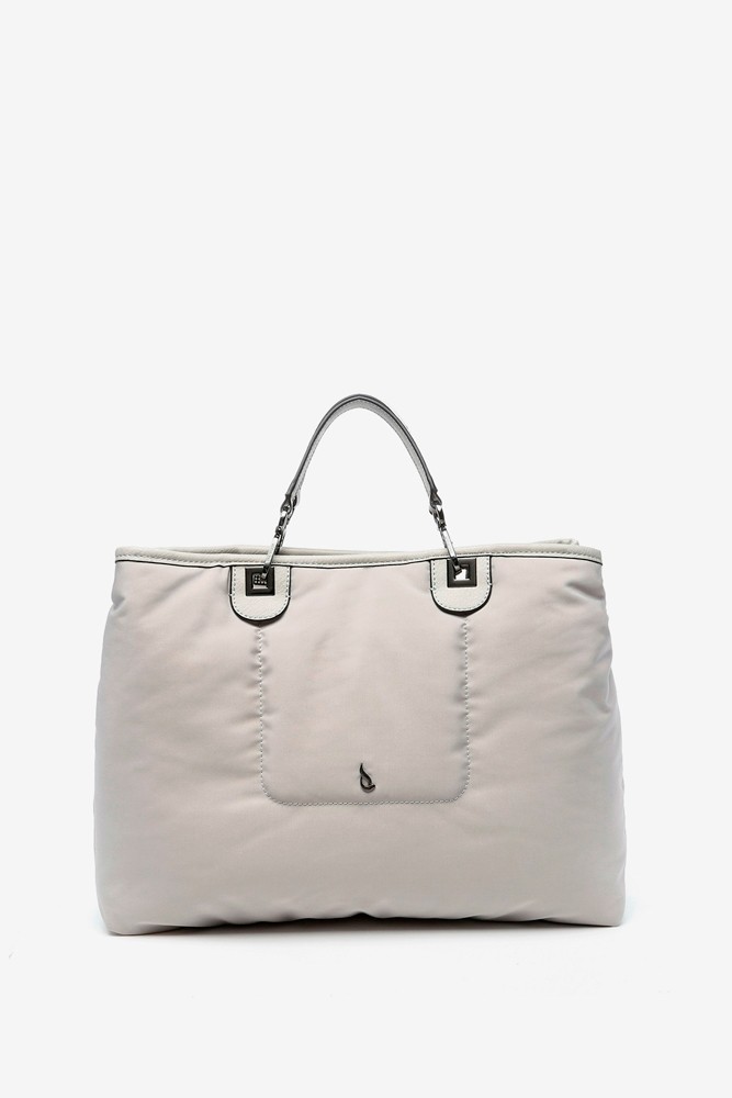 Abbacino Bolso De Mano Grande De Nylon En Beige