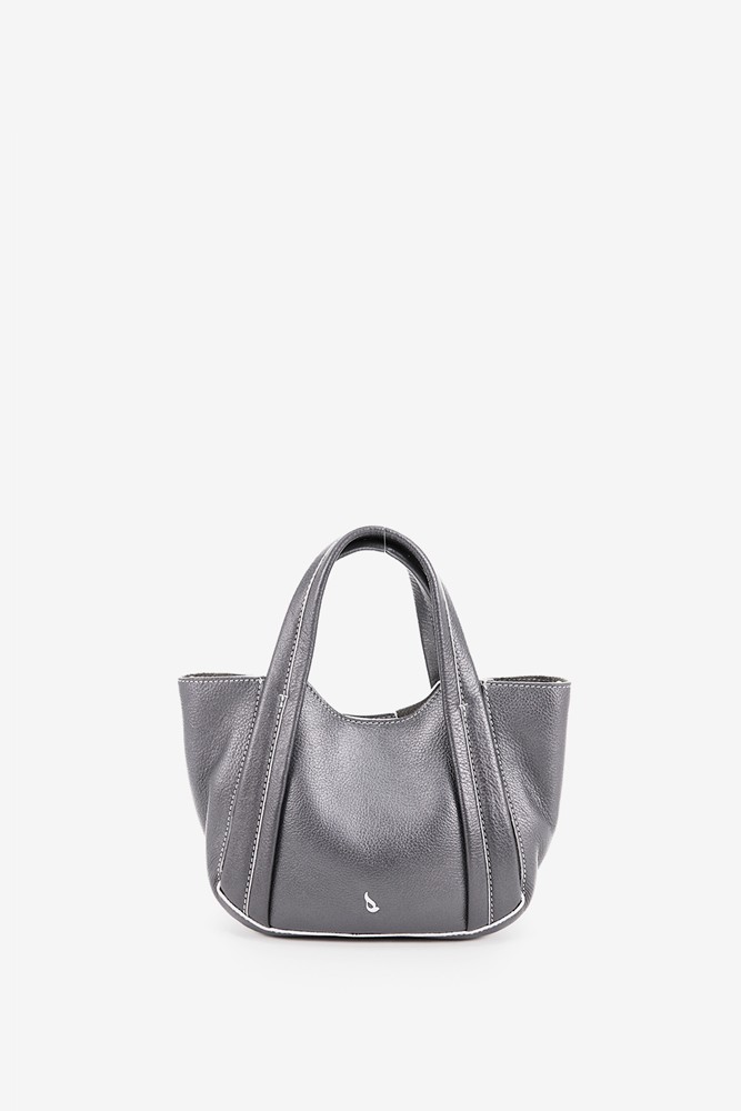 Abbacino Bolso De Mano Pequeño De Piel En Plata