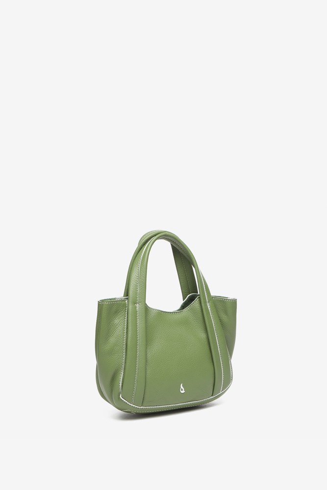Abbacino Bolso de mano pequeño de piel en verde
