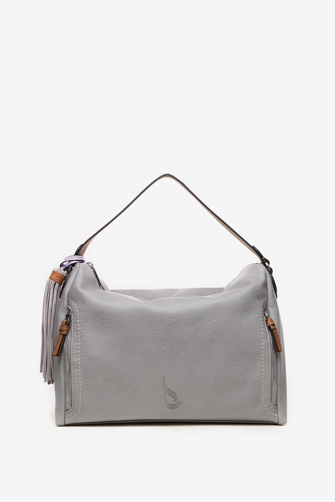 Abbacino Bolso Hobo De Mujer Con Borla En Gris